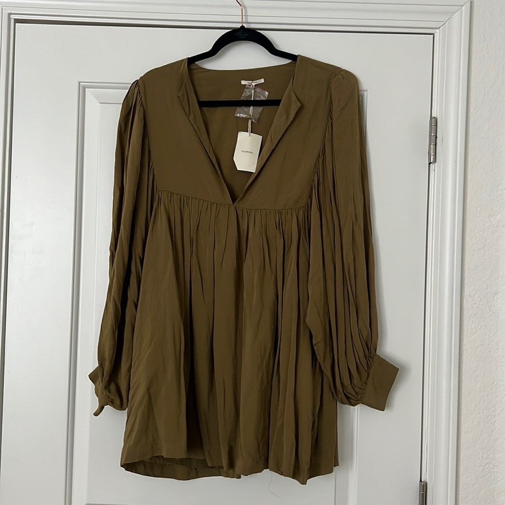 NWT Olive Green Long Sleeve Mini Dress